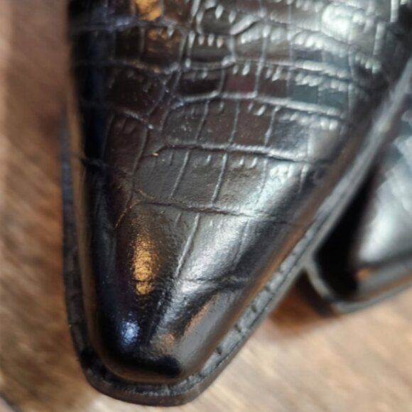 Sam Edelman Walton Croc Embossed Leather Ankle‎ Booties - Picture 15 of 16
